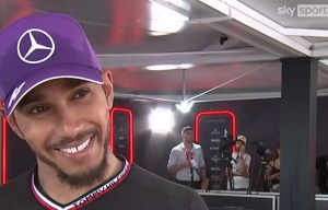 Hamilton appears to laugh at Verstappen claim that collision was Brit's fault